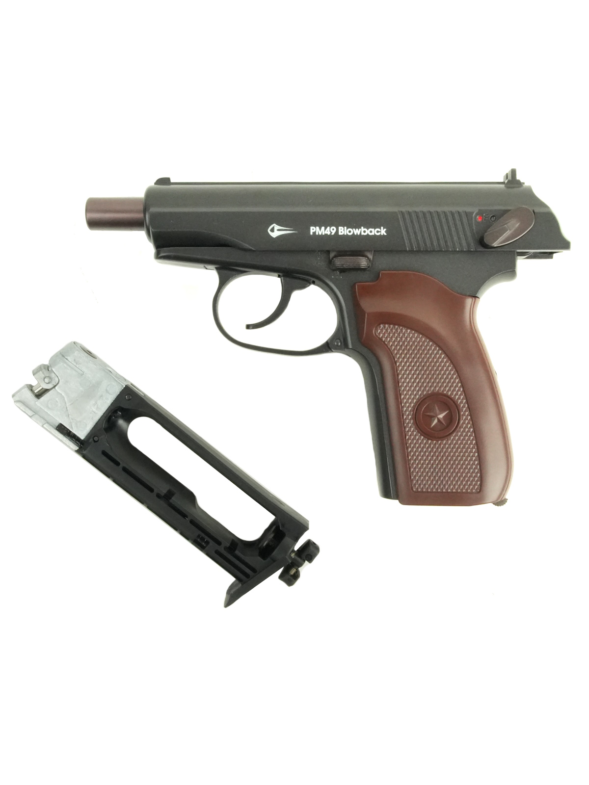 Пистолет пневматический PM49, к.4,5мм (blowback)