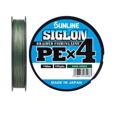 Леска плетеная Siglon PE X4, dark green, 150м, #1.50, 209